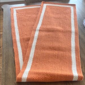 Orange and White table runner